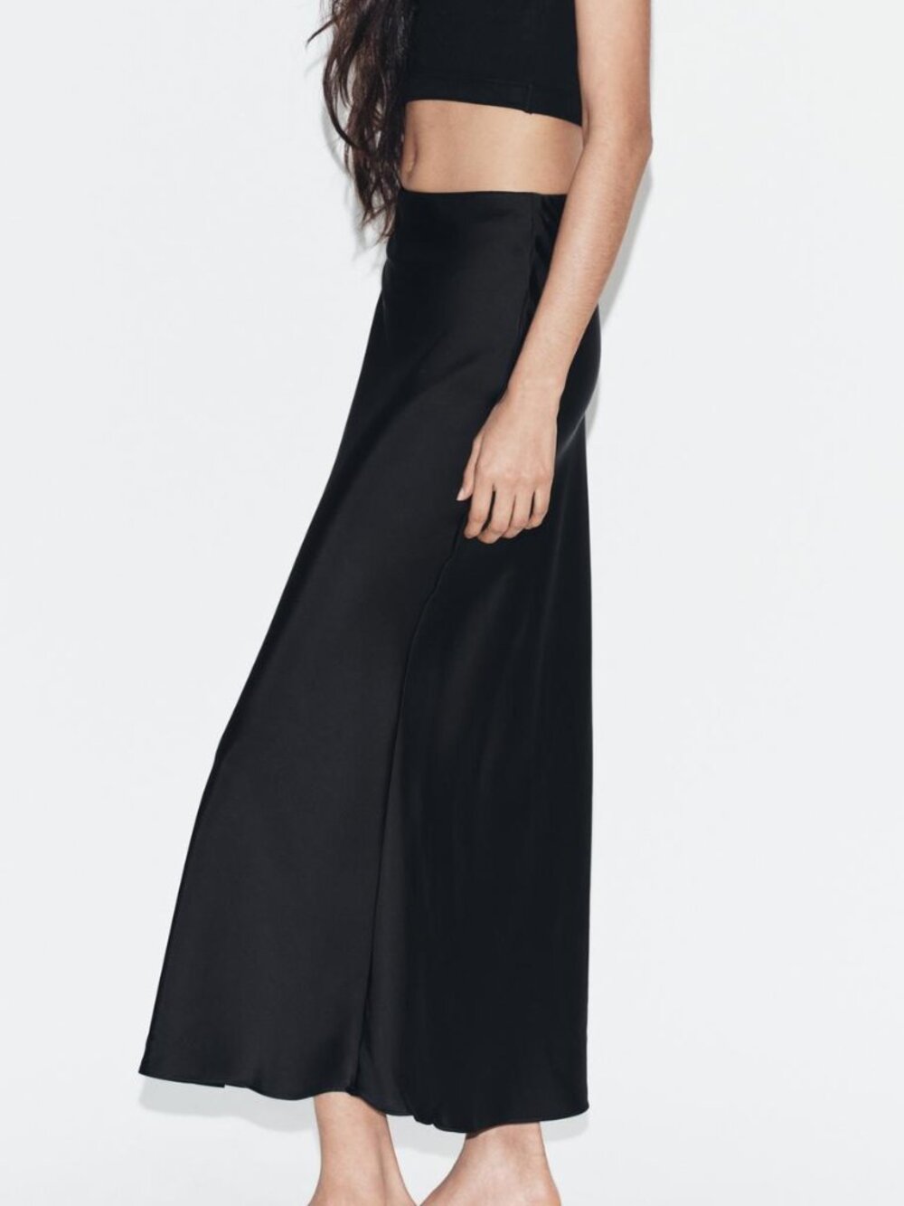 Zara, Satin Effect Midi Skirt | Size: S - Picture 5 of 11